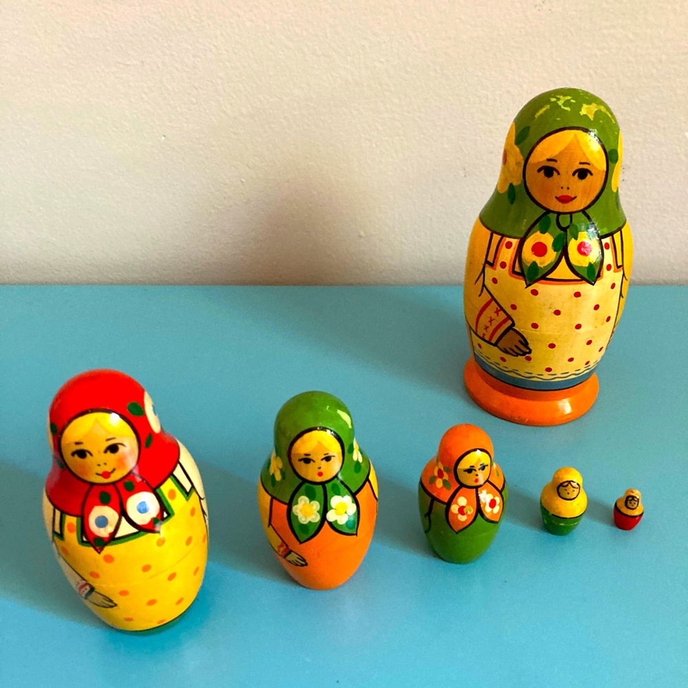 Vintage Soviet Matryoshka doll Russian nesting doll